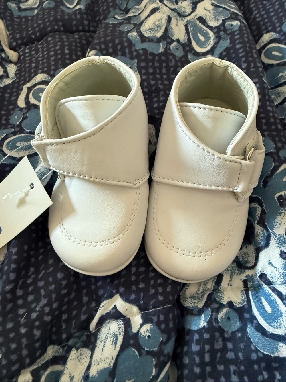 Josmo White Baby Walker Shoes with Hook-and-Loop Strap
